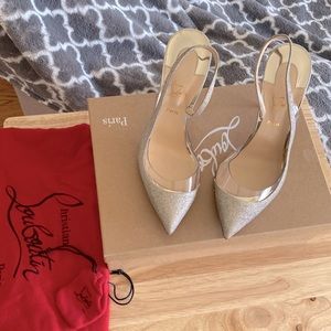 Authentic Christian Louboutins(Optisexy 100 Glit)worn only on for my wedding!!